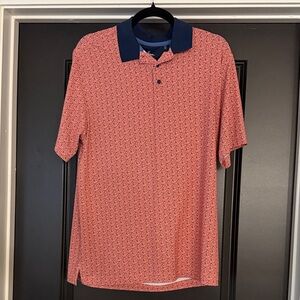 Walter Hagen Coral and Navy Polo Shirt